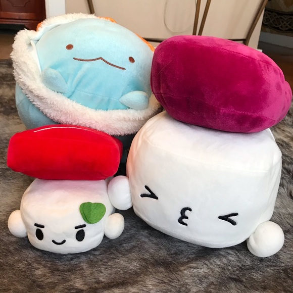 San-X sumikko gurashi TOKAGE and 2 sushi Japanese character kawaii plush toys - Picture 2 of 10